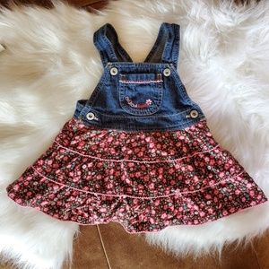 12 mos OshKosh Overalls with flower print